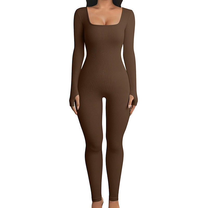 Seamless Jumpsuit Long Sleeve Shapewear Hip Lift