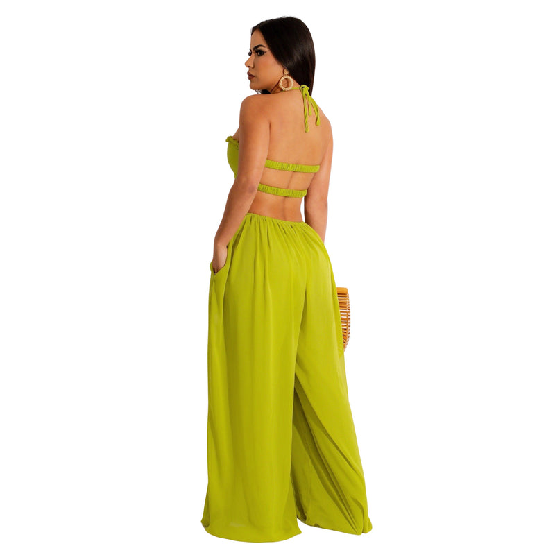 Halter Cutout Maxi Jumpsuit