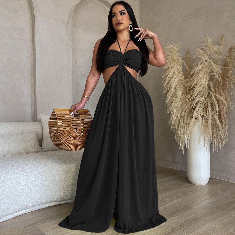 Halter Cutout Maxi Jumpsuit