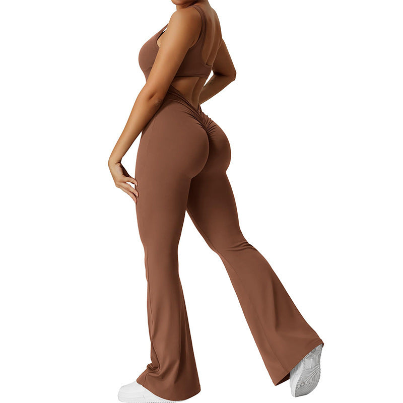 Slim Fit Hip Raise Jumpsuit Sexy Backless