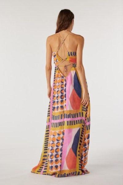 Geo Sunset Backless Maxi