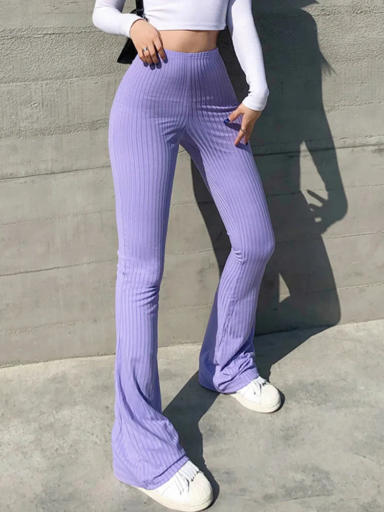 Ribbed Flare Pants