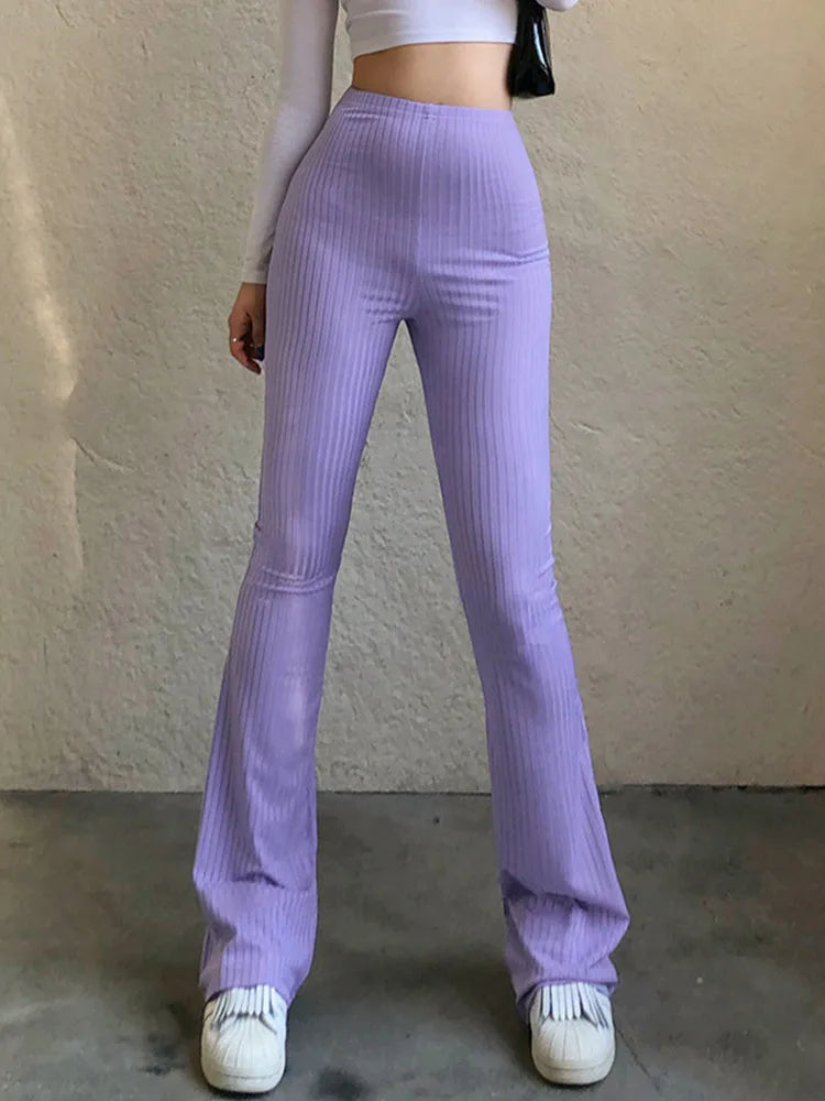 Ribbed Flare Pants