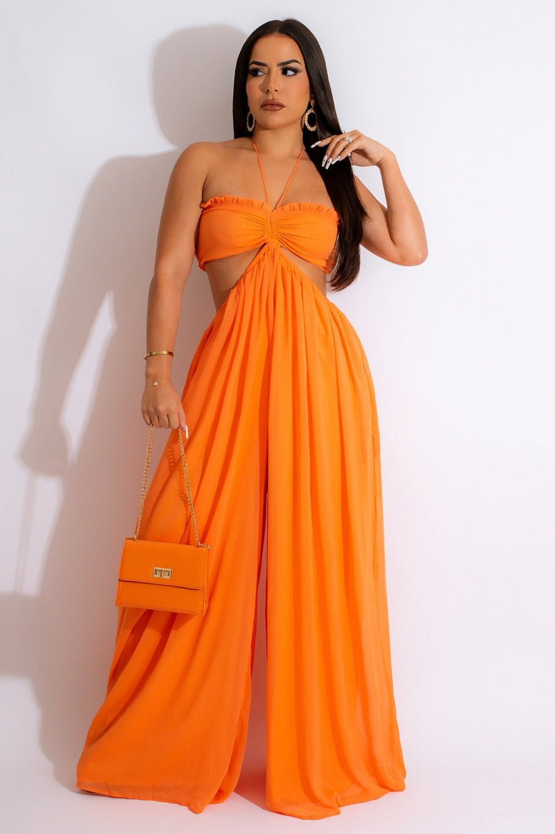 Halter Cutout Maxi Jumpsuit