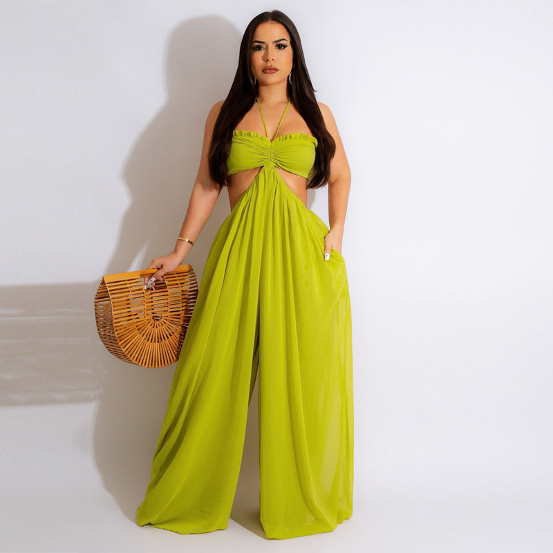 Halter Cutout Maxi Jumpsuit