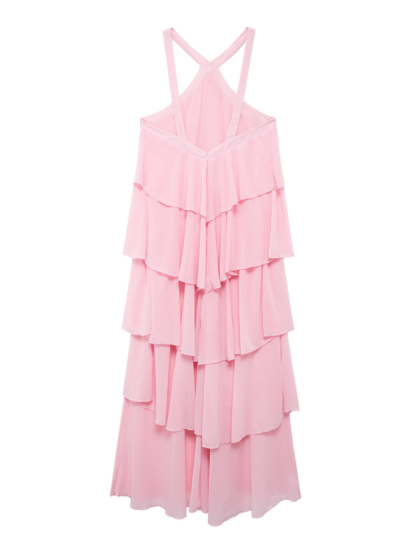 Blush Cascade Tiered Dress