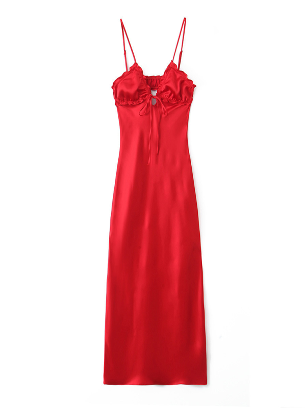 Scarlet Satin Slip